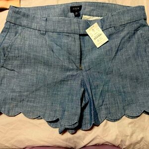 JCrew scalloped hem chambray short